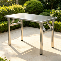 Table à manger rectangulaire pliante moderne en acier inoxydable, imperméable et durable pour la maison, les mariages, les conférences et les événements