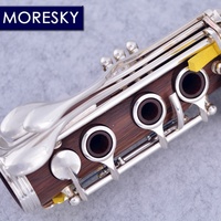 MORESKY Rosewood Professional Clarinet 18-Key Bb Silver Plated Nickel Silver Surface Customizable M121 Mopane Body