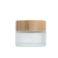 5 ml 10 ml 30 ml 50 ml 100 ml Couvercle en bambou Pot cosmétique Récipient en verre dépoli