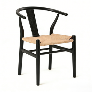 Silla de Comedor Moderna de Madera Maciza de Grado Comercial con Asiento de Cuerda Trenzada, Duradera para Restaurante, Hotel, Cafetería, Oficina, Cocina y Hogar - Product Image 1