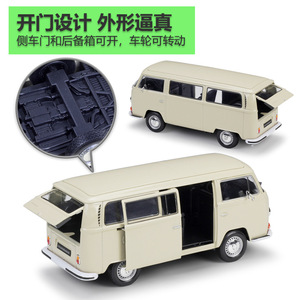 WELLY Modèle de voiture en plastique et alliage à l'échelle 1/<span class=keywords><strong>24</strong></span> pour Volkswagen T2 <span class=keywords><strong>BUS</strong></span> Van 1972, simulation - Product Image 3
