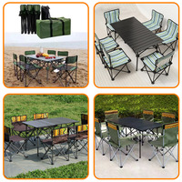Ensemble table et chaises pliantes portables au design moderne pour l'extérieur table à œufs en alliage d'aluminium pour le camping et les pique-niques dans les salles