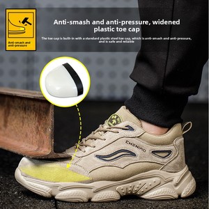 Calzado de Seguridad para Hombre, Cuatro Estaciones, Protección Laboral, Antiaplastamiento, Antipinchazos, Aislante, Transpirable, Desodorante, para Obras de Construcción - Product Image 4