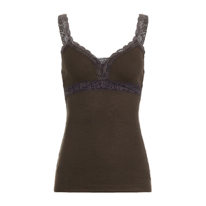 Camisola de Punto sin Mangas, Ajustada, Elástica, con Encaje y Color Sólido, Transpirable, Informal, Nueva Colección Verano 2026 - Product Image 6