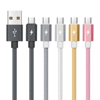 Kabel Data mikro Usb tipe C, kabel Data USB Tipe C, pengisian cepat, kepang untuk ponsel Android