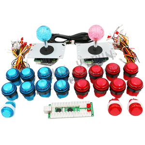 Tự làm 2-Player Arcade Trò chơi giao diện điều khiển Kit MAME USB <span class=keywords><strong>Encoder</strong></span> 8-cách cổ điển arcade Joystick 28mm Led Chrome đẩy nút đồng xu thanh toán - Product Image 3