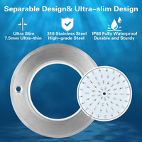 Projecteur LED RGBW ultra-plat 7,5 mm pour piscine, étanche IP68, à montage en surface, pour rénovation de piscines anciennes, conception sans fuite remplie de résine