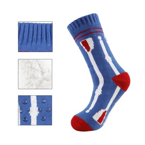 Chaussettes-pantoufles en polaire thermique pour <span class=keywords><strong>homme</strong></span> - Doublure en sherpa avec poignées antidérapantes, chaussons de maison confortables pour Noël - Product Image 4