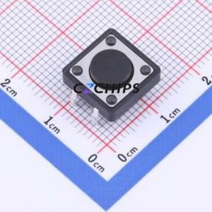 TSF001B04326A Tactile Switch DIP-4P,12x12mm Switch Round Button 2.6N Through Hole 12mm - Product Image 1