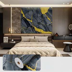 วอลล์เปเปอร์หินอ่อนมีกาวในตัวที่ทันสมัยการออกแบบทางเรขาคณิตเทคโนโลยีไม้ลอกขั้นสูงกันน้ำบ้านโรงแรมอพาร์ตเมนต์ยิม - Product Image 3