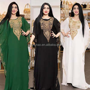 Ropa de comercio exterior islámico Dubai Abaya Falda larga Vestido túnica Mujeres musulmanas Casual Barato - Product Image 5