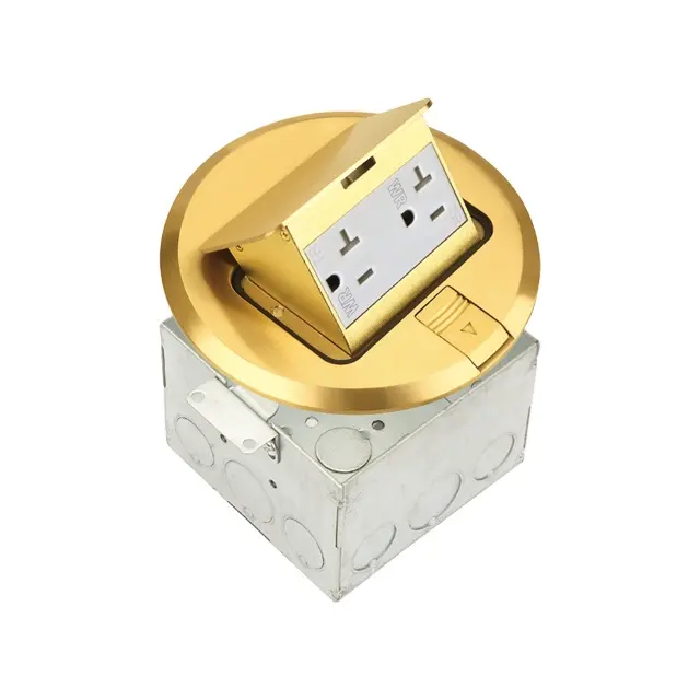 Copper Pop Up Floor Mounted Electrical Outlets Floor Sockets