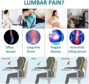 Coussin de siège ergonomique orthopédique en mousse à mémoire de forme pour le coccyx et la sciatique, coussin de massage orthopédique pour chaise de bureau - Product Image 5