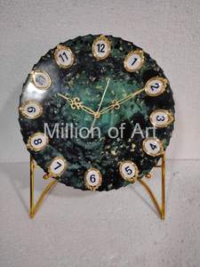 Reloj de escritorio de diseño Industrial de moda de alta calidad, decoración fina y elegante para el hogar de la sala de estar con Radio de cuarzo, reloj de mesa de resina fina - Product Image 5