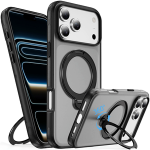 เคสโทรศัพท์ใสแบบแม่เหล็กสำหรับ iPhone Air/17/16 Pro ผลิตจากวัสดุ PC TPU ป้องกันรอยเหลือง สำหรับ iPhone 17 Pro พร้อมขาตั้ง - Product Image 1