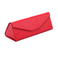 Vente en gros Liège PU Triangle Boîte Pliante en cuir Boîte à lunettes Logo personnalisé Emballage de lunettes