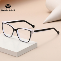 Lunettes optiques anti-lumière bleue tendance 2026 de haute qualité, monture complète œil-de-chat solide pour femmes avec logo personnalisé