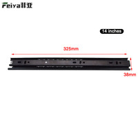 Rail de glissière à rebond pour armoire, 14 " (38 mm) de largeur, triple pliage, silencieux, pour clavier d'ordinateur, rail de glissière à billes en acier pour armoire