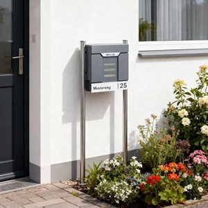 ตู้รับจดหมายติดผนังเหล็กชุบสังกะสีเคลือบสีฝุ่น ทนทาน กันน้ำ ป้องกันการโจรกรรม พร้อมป้ายชื่อและหมาย<span class=keywords><strong>เลข</strong></span>บ้าน สำหรับอพาร์ทเมนท์ - Product Image 4