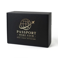 Caja de Cartón Corrugado Plegable Negra con Logotipo Personalizado Estampado en Relieve para Envío de Ropa y Prendas de Vestir