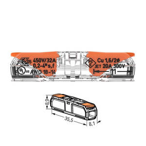 Connettore serie 221 prezzo di fabbrica Wagos 221-2411,<span class=keywords><strong>2</strong></span>-conduttore connettore di cablaggio elettrico impostato per tutti i tipi di conduttore - Product Image 4