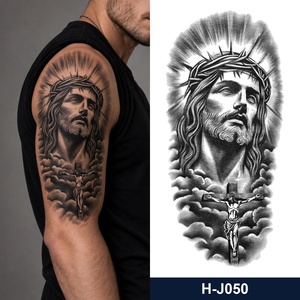 Adesivi Temporanei per Tatuaggi a Mezzo Braccio con Simbolo della Croce Cristiana, Impermeabili, per Uomo, Ideali per Feste - Product Image 2