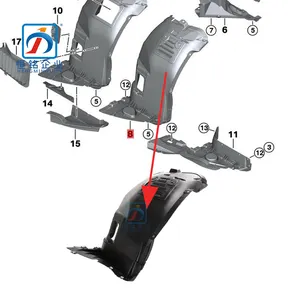 Piastra interna del rivestimento del parafango anteriore sinistro delle parti automobilistiche per BMW serie 3 E90 5171 8040 101