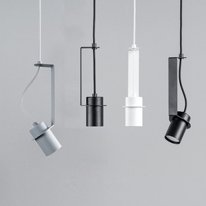 Luminaire suspendu minimaliste moderne à LED E26, tête unique, noir, commande tactile, pour la maison, le couloir, le restaurant - Product Image 1