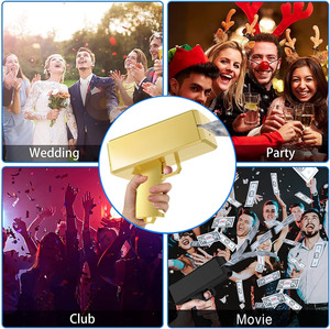 Tirador de pistola de <span class=keywords><strong>dinero</strong></span> de cañón de oro de lujo para fiestas de boda cumpleaños celebraciones de Navidad videos musicales hechos de papel plástico - Product Image 2