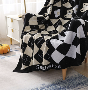 <span class=keywords><strong>Plaid</strong></span> Ours Jacquard 100% Acrylique Épais Tricoté Couverture Super Doux et Chaud Jeté De Luxe pour Lit Canapé - Product Image 3