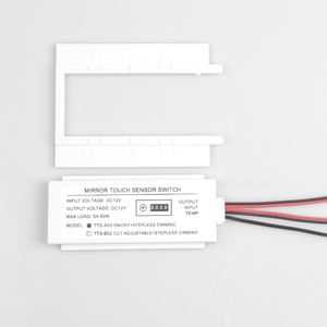 สวิตช์เซ็นเซอร์กระจกสัมผัสอเนกประสงค์แบบ TTS-B02พร้อมนาฬิกาและจอแสดงอุณหภูมิ - Product Image 3