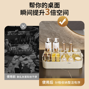 Cosmetic Storage <b>Box</b> Large Capacity Gradient Design Makeup Organizer Desk <b>Vanity</b> Tray With Handle - Product Image 3