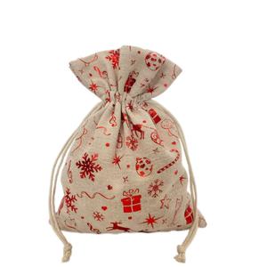 Bolsas de Algodón con Cordón y Estampado Personalizado, Bolsa de Embalaje Navideña con Logotipo Estampado en Caliente Personalizado - Product Image 4