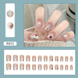 Faux <span class=keywords><strong>ongles</strong></span> français à appliquer en gel, 24 pièces avec logo personnalisé, vente en gros de pointes d'<span class=keywords><strong>ongles</strong></span> courts et épais - Product Image 6