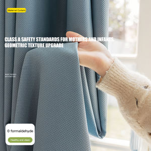 Tissus pour rideaux jacquard en lin et polyester double face à ombrage élevé personnalisés Rideaux occultants modernes à isolation <span class=keywords><strong>thermique</strong></span> - Product Image 3