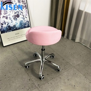 Meubles de salon de beauté Kisen, vente flash, tabouret de pédicure moderne blanc, noir, rose, luxueux, table à ongles, chaise de maître avec roulettes - Product Image 6