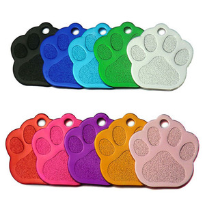 Custom Paw Shape Metal Pet ID <b>Tags</b> Multi Color Blank Engraved <b>Dog</b> Cat Nameplate Aluminum Die Casting <b>Tags</b> - Product Image 1