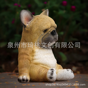 Figura de Bulldog Francés, Realista, de Resina, Decoración para el Hogar, Escritorio, Sala de Estar, Estilo Moderno Rústico, Regalo - Product Image 5