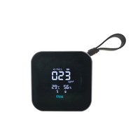 DM1209A 3 in 1 Monitor PM2.5 Detektor PM2.5 dengan Pengukur Suhu dan Kelembapan serta Alarm PM2.5, Tipe C Dapat Diisi Ulang