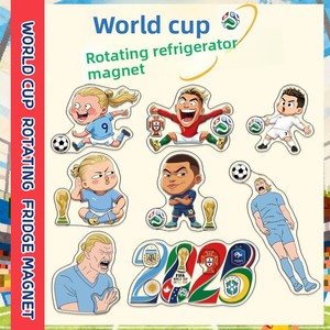 Magnete per Frigorifero Rotante in Acrilico Laminato a Tema Coppa del Mondo con Raffigurazioni Cartoon dei Campioni di Calcio <span class=keywords><strong>Cristiano</strong></span> <span class=keywords><strong>Ronaldo</strong></span> - Product Image 2