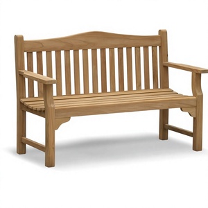 Banc d'extérieur rectangulaire moderne en bois massif pour mobilier de patio - Product Image 1