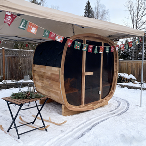 Sauna Tradicional de Cedro Rojo para 2-4 Personas, con Paneles de Vidrio Templado Tintado - Product Image 3