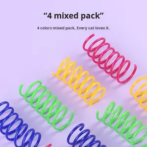 Çevre dostu renkli bahar kedi oyuncaklar 4 komik plastik kedi oyuncaklar toptan evcil hayvan malzemeleri Amazon sınır ötesi - Product Image 4