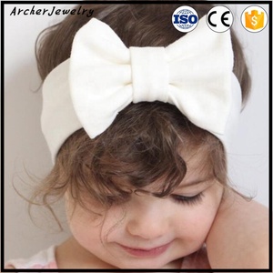 Ultime fasce per la testa per bambine in tinta unita in cotone con fiocco - Product Image 4