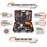 Kit de Herramientas para Reparaciones del Hogar y Trabajos de Madera, 70 Piezas, con Taladro Inalámbrico y Destornilladores de Impacto
