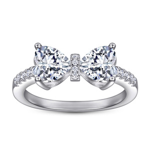 Conjunto de joyería de plata <span class=keywords><strong>para</strong></span> mujer, conjunto de anillo de circonia cúbica con corte de corazón, chapado en oro blanco, <span class=keywords><strong>para</strong></span> fiesta - Product Image 4