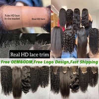 Perruque brésilienne en cheveux humains, frontale en dentelle suisse, noire naturelle, lisse, cuticules alignées, dentelle HD transparente, longue, pour femmes