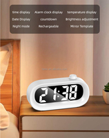 Digitaler LCD Elektronischer Wecker mit Kalender, Temperaturanzeige, Hintergrundbeleuchtung, Schlummerfunktion, Stummschaltung und Countdown-Timer für den Tischgebrauch zu Hause