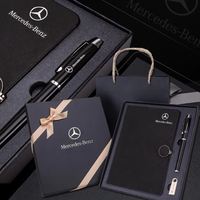 Großhandel Werbe-Notizbuch-Geschenkset aus schwarzem Leder, Business-Büro-Tagebuch, Notizbuch A5, PU-Leder, Stift, Schreibwaren-Journal-Set