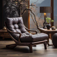 Nouveau style chinois en bois massif maison chambre chaise de loisirs canapé simple nouveau moderne Simple lumière luxe haut de gamme sentiment